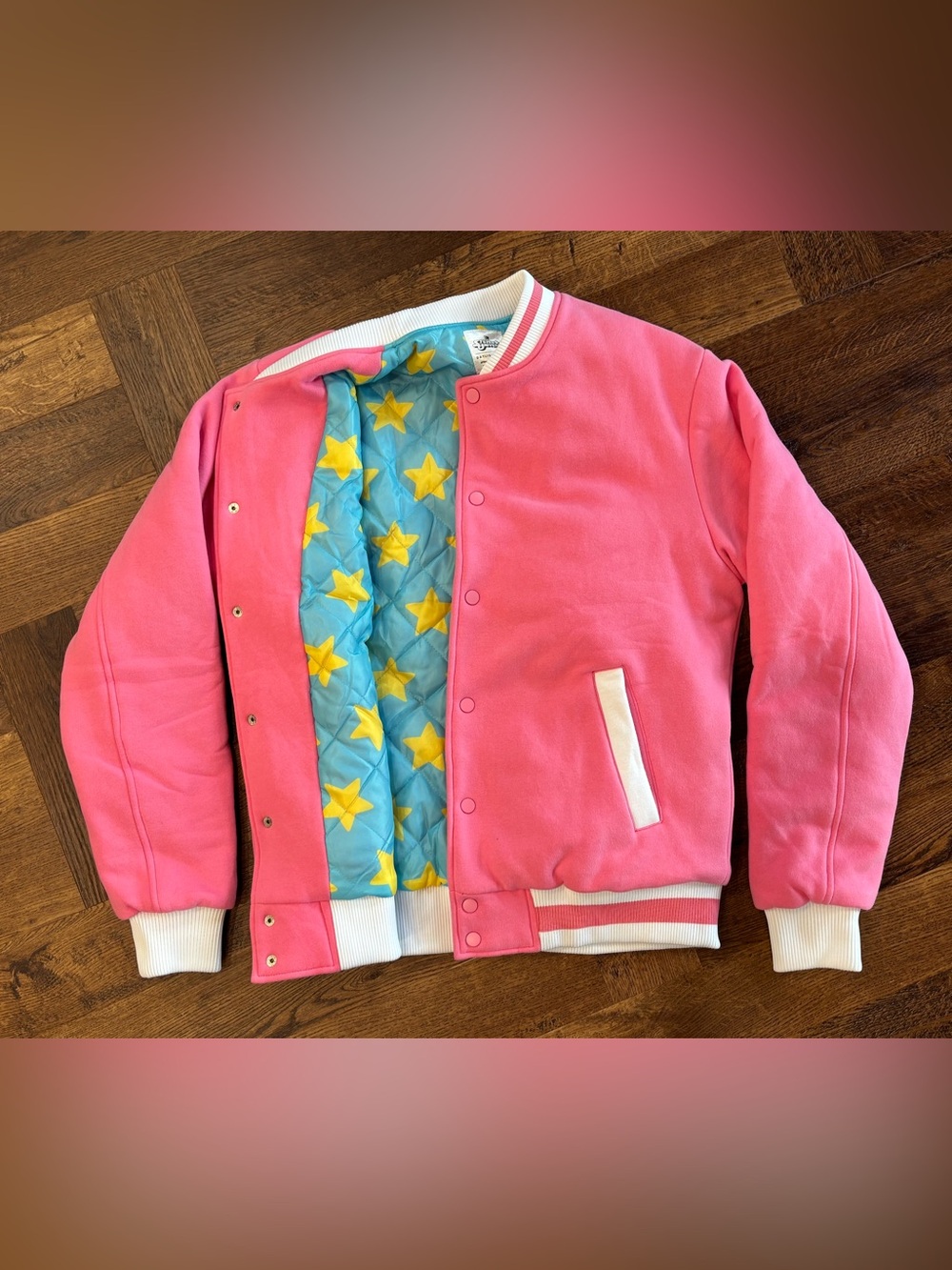 Daylight Curfew Steven Universe Pink Star-Lined Varsity Jacket - S